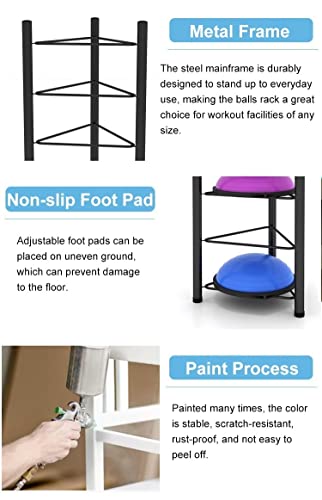 Exercise Ball Storage Rack - Home Gym Organizer for 3/5/6/7 Tier Floor Stand - Holds Bosu, Slam, Bowling & Medicine Balls - Durable, Space-Saving Design