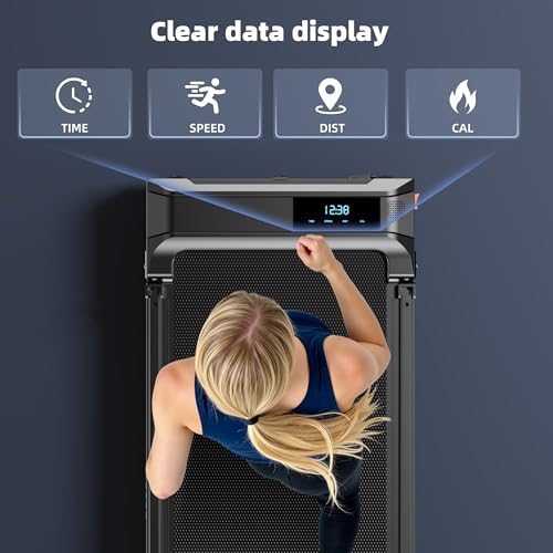 Compact Folding Walking Pad Treadmill with Handlebar