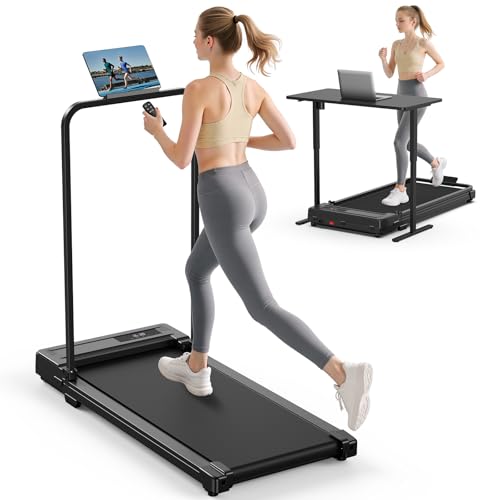 Compact Folding Walking Pad Treadmill with Handlebar