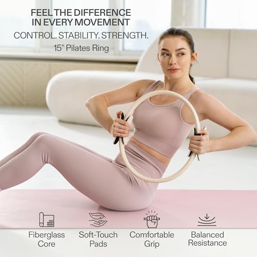 Vesstra Signature Pilates Set - Complete Pilates Kit with Ring, Ball, Wrist and Ankle Weights & Resistance Bands for Home or Studio Workouts