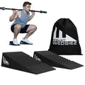 Squat Wedgiez Squat Wedge Pair For Knees Over Toes Training- Anti-Slip Squat Ramps for Lower Body Strength- Slant Board for Squats, ATG Split Squats,Calf Stretching- Squat Wedge Block with Free Video