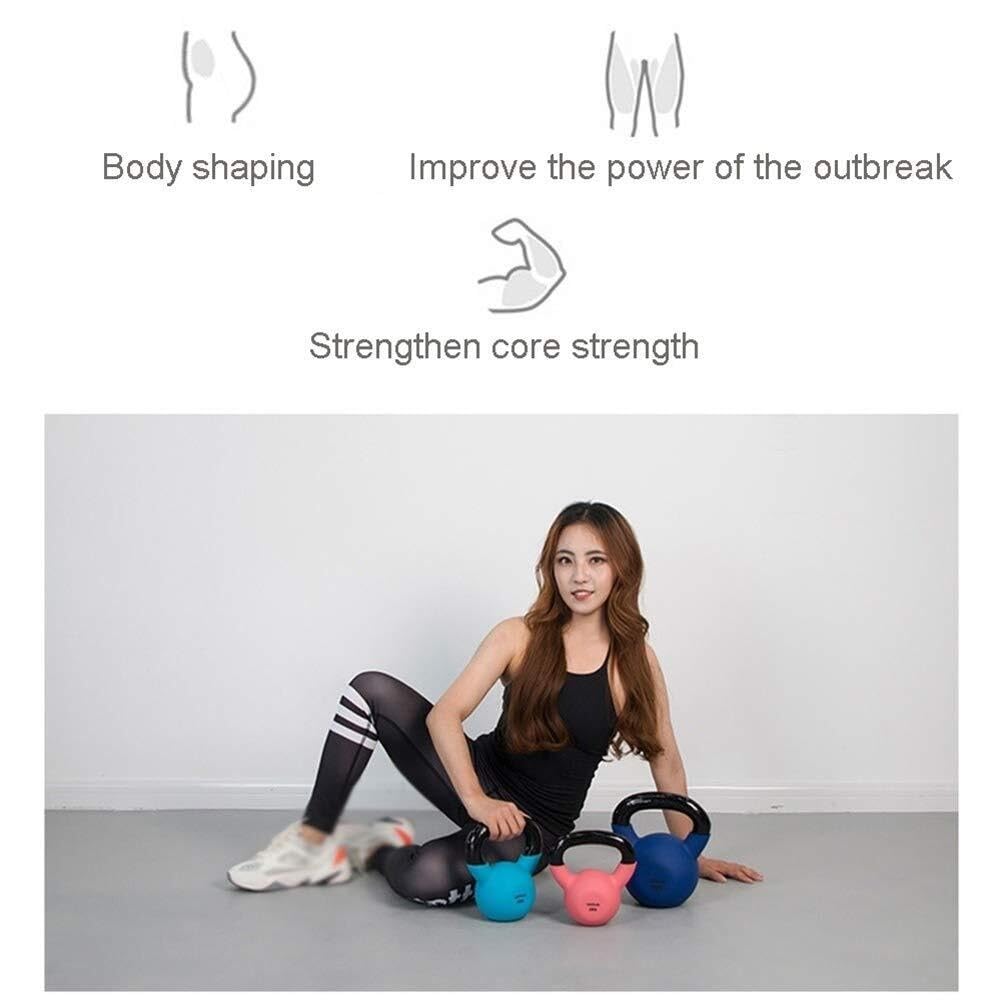 Cast Iron Kettlebell With Color-Coded Protective Plastic Shell, Ergonomic Handle For Home Fitness & Strength Training