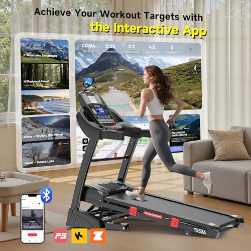 20% Incline 5.0HP Folding Treadmill with Fan & App