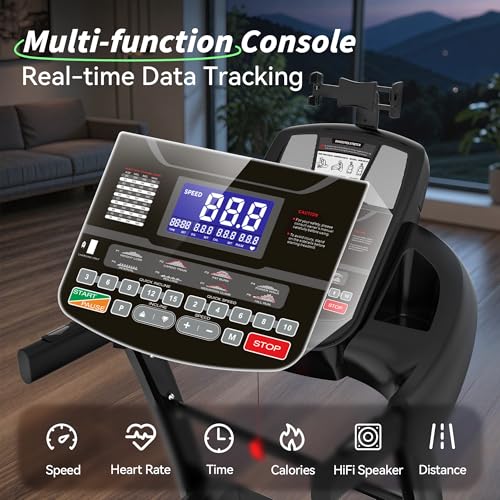 20% Incline 5.0HP Folding Treadmill with Fan & App