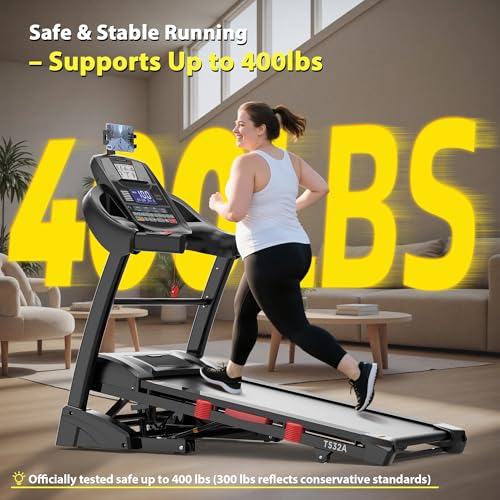 20% Incline 5.0HP Folding Treadmill with Fan & App