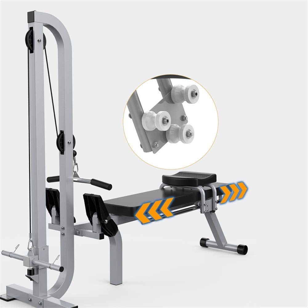 Compact Folding Magnetic Rowing Machine, Adjustable Resistance Rower, with Dumbbell Bench Design, Motion Exercise Cardio Fitness Equipment,300 LB Weight Capacity,Easy to Install