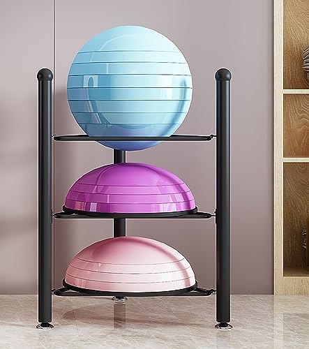 Exercise Ball Storage Rack - Home Gym Organizer for 3/5/6/7 Tier Floor Stand - Holds Bosu, Slam, Bowling & Medicine Balls - Durable, Space-Saving Design
