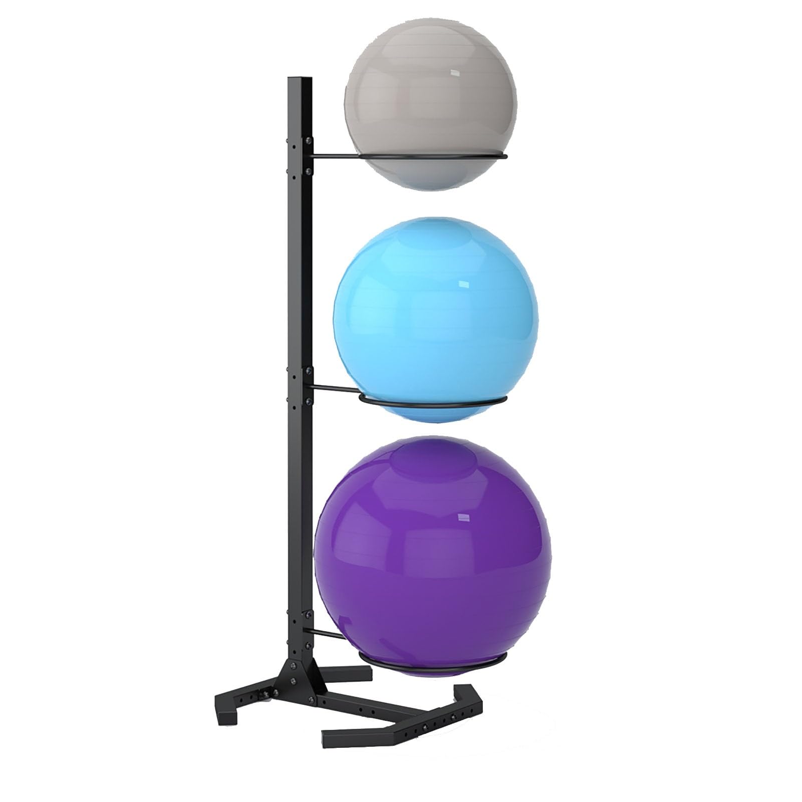 DKKDETOHO Yoga Ball Stand - Metal Rack for Storage Organizer for 3 to 12 Stability Balls - Space-Saving Floor Standing Holder for Home Office Exercise Room