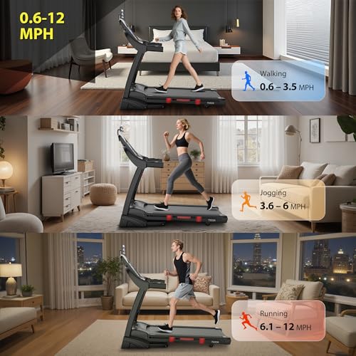 20% Incline 5.0HP Folding Treadmill with Fan & App