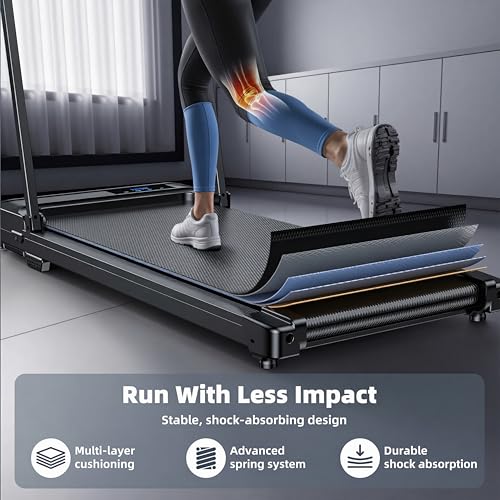 Compact Folding Walking Pad Treadmill with Handlebar