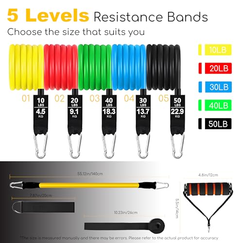150 lb Stackable Resistance Band Set with Door Anchor