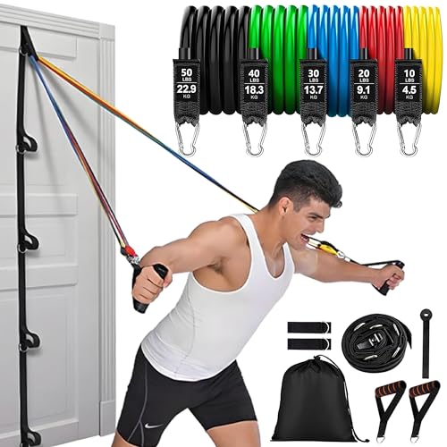 150 lb Stackable Resistance Band Set with Door Anchor