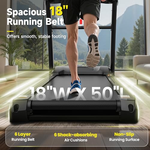 20% Incline 5.0HP Folding Treadmill with Fan & App