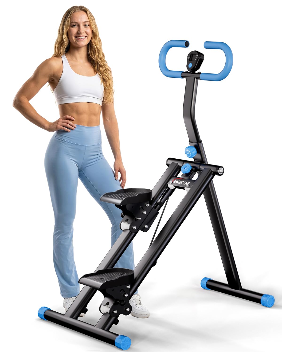 Folding Stair Stepper with LCD Monitor, 300 lb Capacity