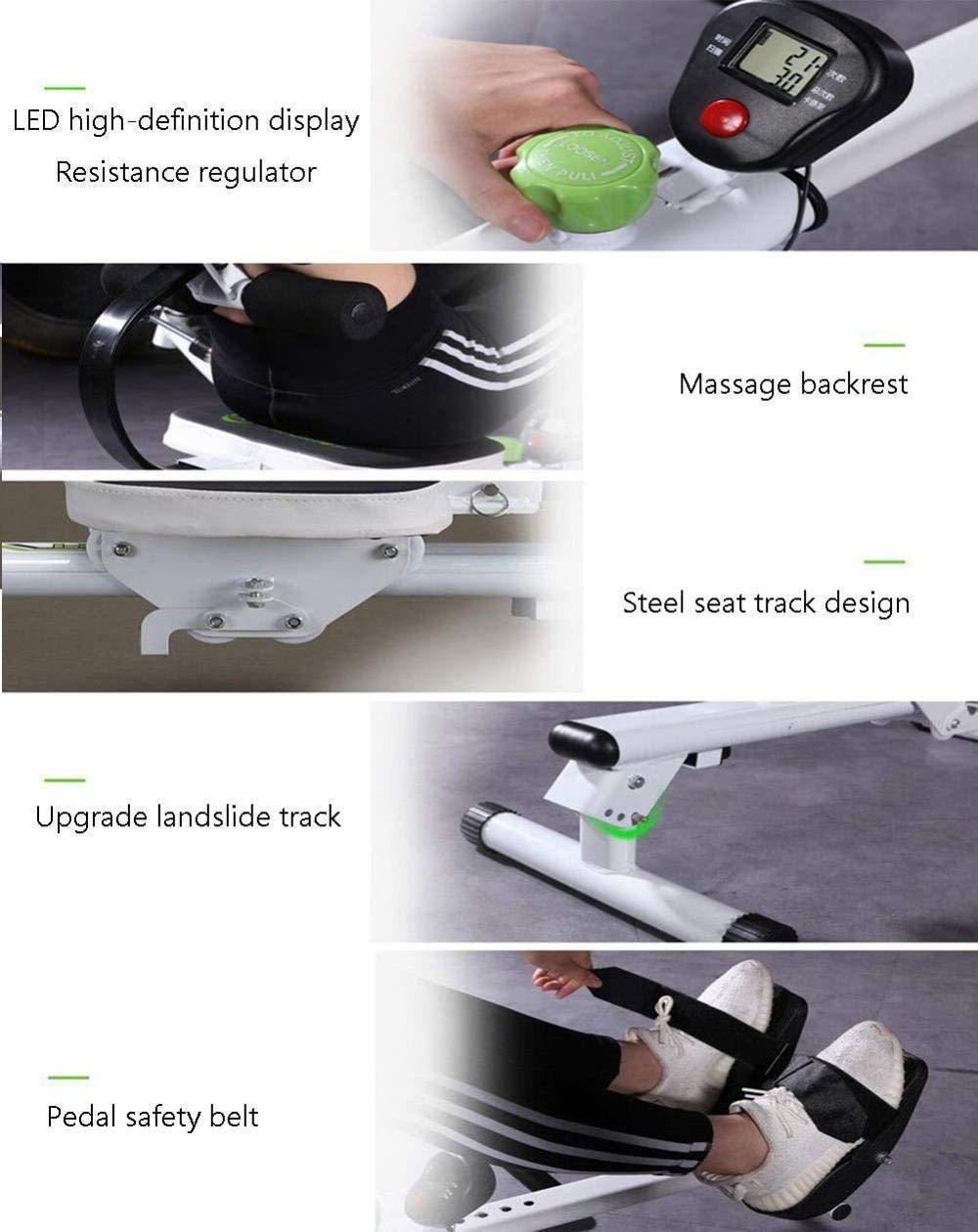 Foldable Rowing Machines Rowing Machine for Home Use Foldable, Hydraulic Rower Trainer Indoor Rowing Device, 12 Resistance Adjustment, LCD Monitor, Max User Weight 150 Kg, Fitness Equipment