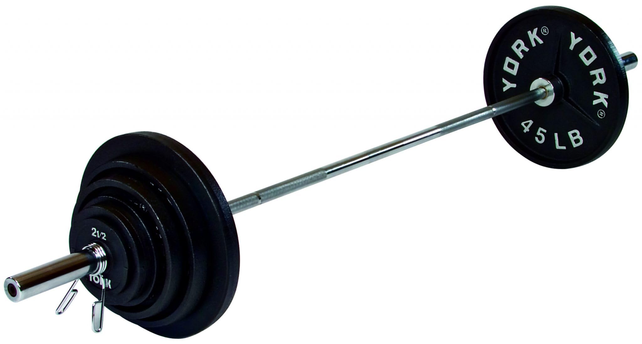 300LB 2″ Deep Dish Olympic Weight Plate Set with 7’ Barbell & Collars – Cast Iron Plates, Easy Grip Rim, Durable Finish – Strength Training for Home Gym & Commercial Fitness