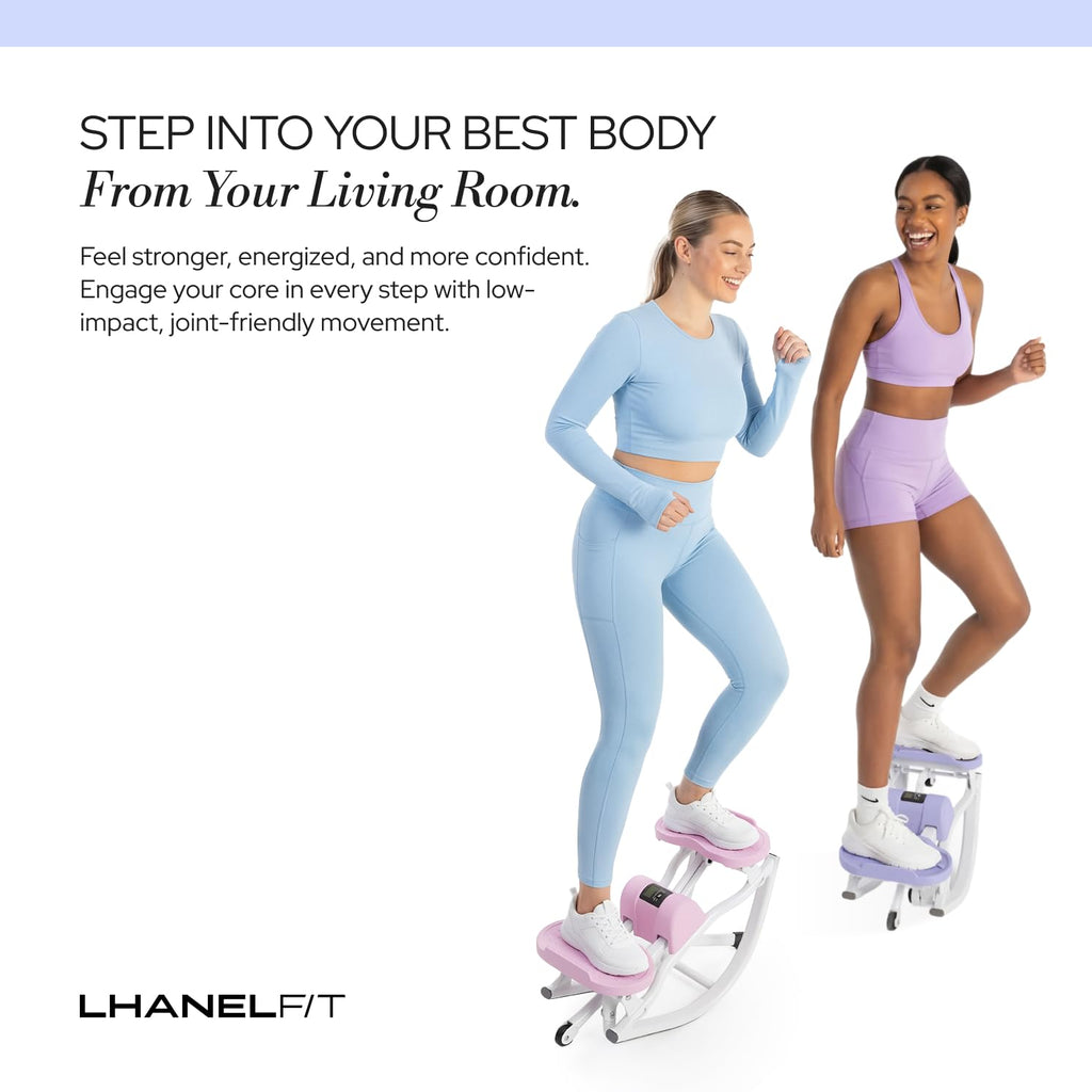 LhanelFit The Rock Stepper - Side to Side Rocking Stepper Machine for Home Workouts - Low Impact Indoor Cardio Leg Glute and Core Training - Quiet Compact Step Rocker Exercise Equipment