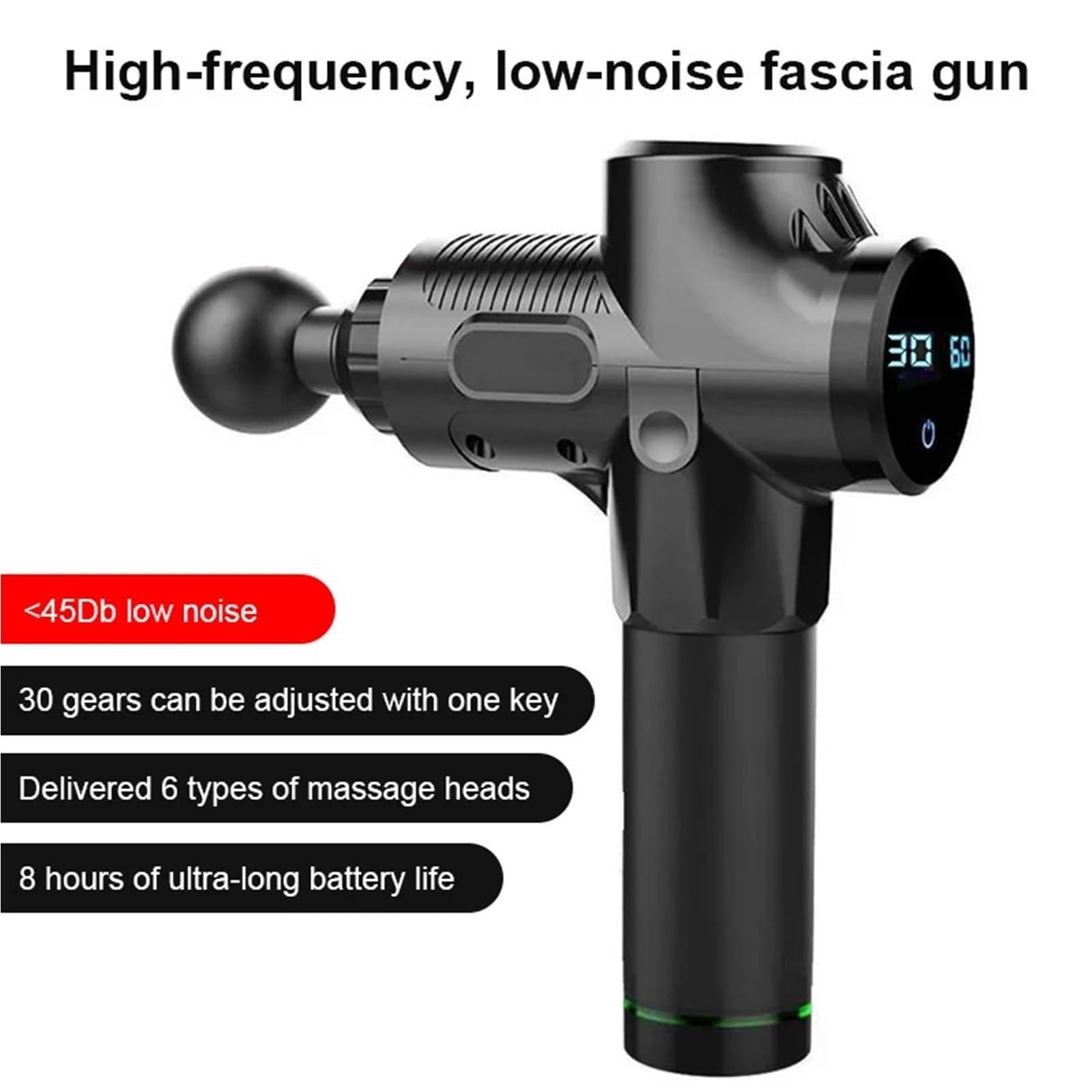 TECJHJZ Massage Gun, Home Multi Functional Fascia Gun Fitness Sports Vibration Massage Muscle Relaxation Adjustment Impact Massager