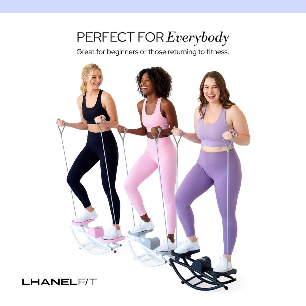 LhanelFit The Rock Stepper - Side to Side Rocking Stepper Machine for Home Workouts - Low Impact Indoor Cardio Leg Glute and Core Training - Quiet Compact Step Rocker Exercise Equipment