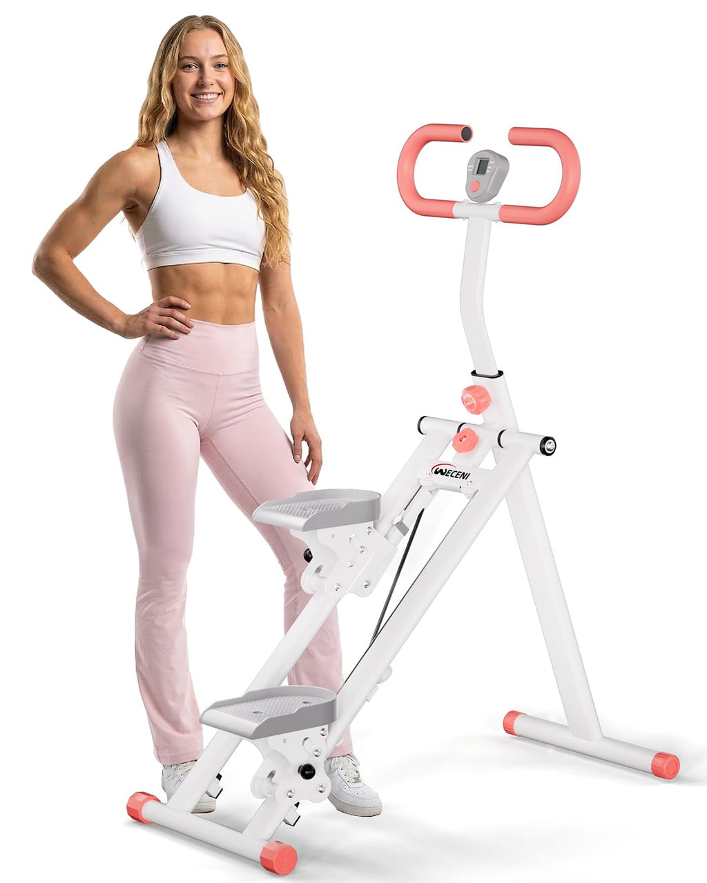 Stair Stepper for Home, Folding Stair Climber with LCD Monitor, Quiet Cardio Machine for Full Body Workout & Glute Training, 300LB Capacity