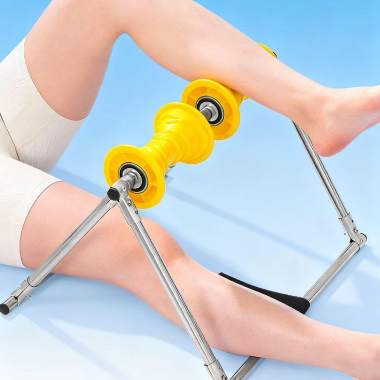 MotiveTech Tripod Roller Frame Muscle Relaxation Leg Massage Roller Easy to Use Fitness Equipment for Beginners, Home Workout