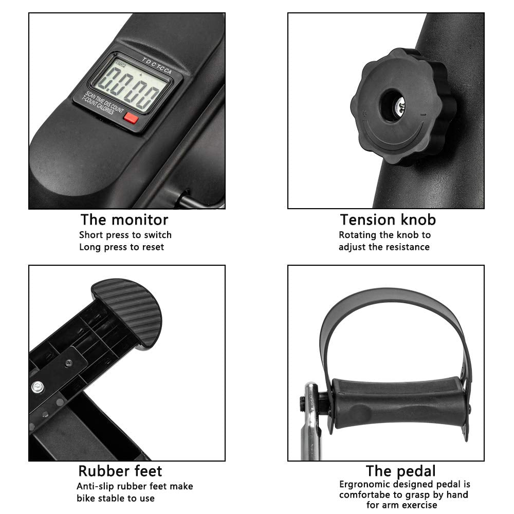 Portable Under-Desk Pedal Exerciser for Arms & Legs