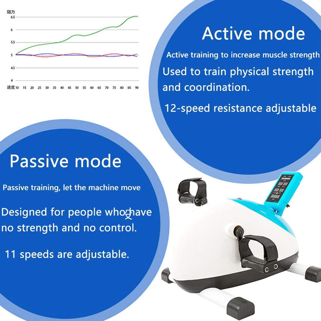 RWGOVLU Electric Rehabilitation Machine, Portable Fitness Mini Exercise Bike, Seniors Motorized Leg and Arm Pedal Exerciser, Under Desk Bike Pedal Exerciser, Large