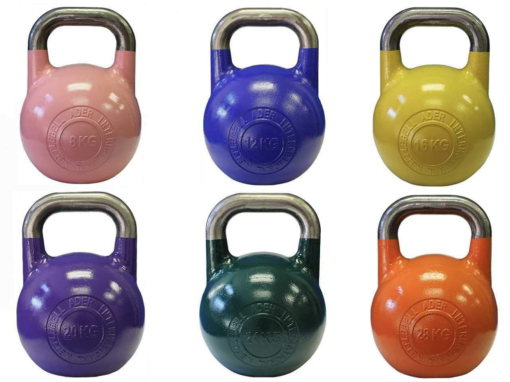 Ader Pro-Grade Kettlebell 6 PC Set- 8, 12, 16, 20, 24, & 28kg