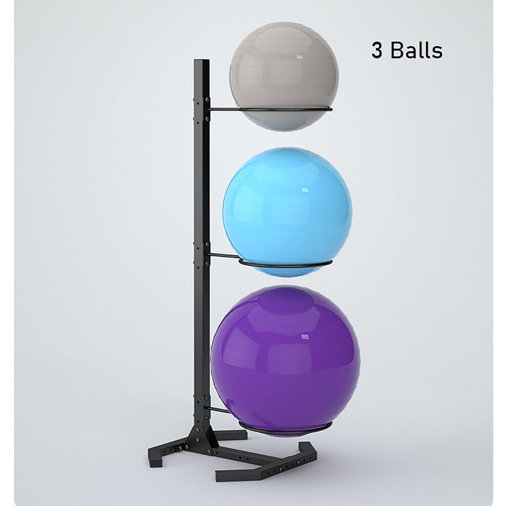 DKKDETOHO Yoga Ball Stand - Metal Rack for Storage Organizer for 3 to 12 Stability Balls - Space-Saving Floor Standing Holder for Home Office Exercise Room