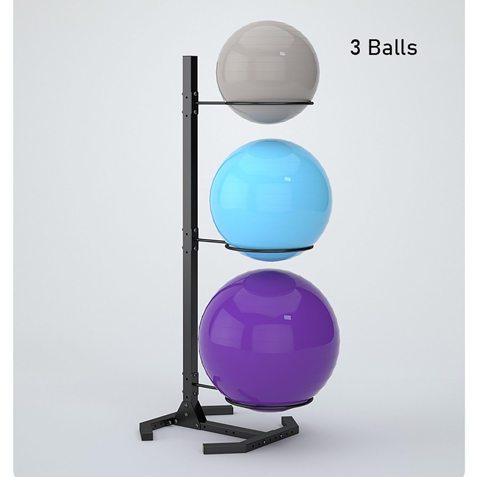 DKKDETOHO Yoga Ball Stand - Metal Rack for Storage Organizer for 3 to 12 Stability Balls - Space-Saving Floor Standing Holder for Home Office Exercise Room