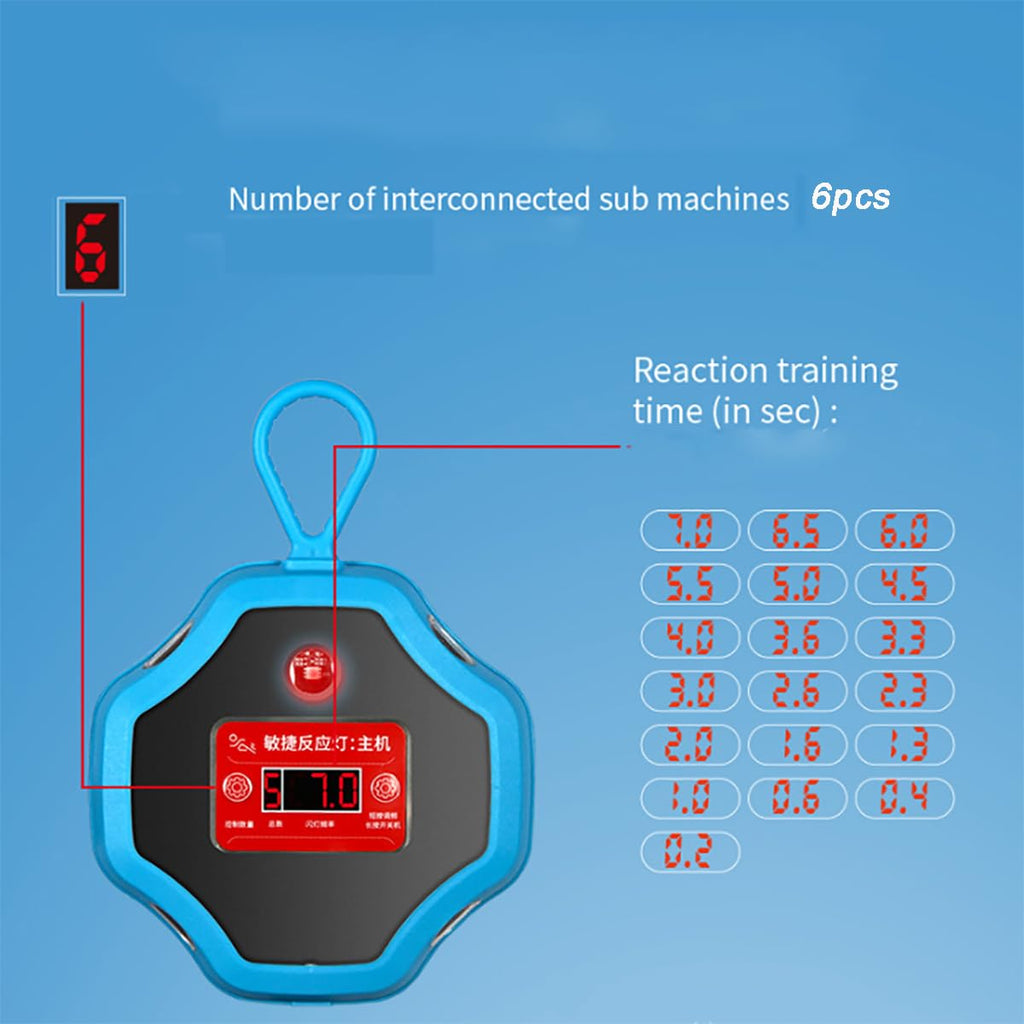 TsoLay Reaction Training Light, Lamp Speed Agility Response Equipment, Three-Speed Distance Adjustable, Host Real-time Interconnection, Buzzer Prompt Design, for Improve Reaction Time, Fitness, Speed