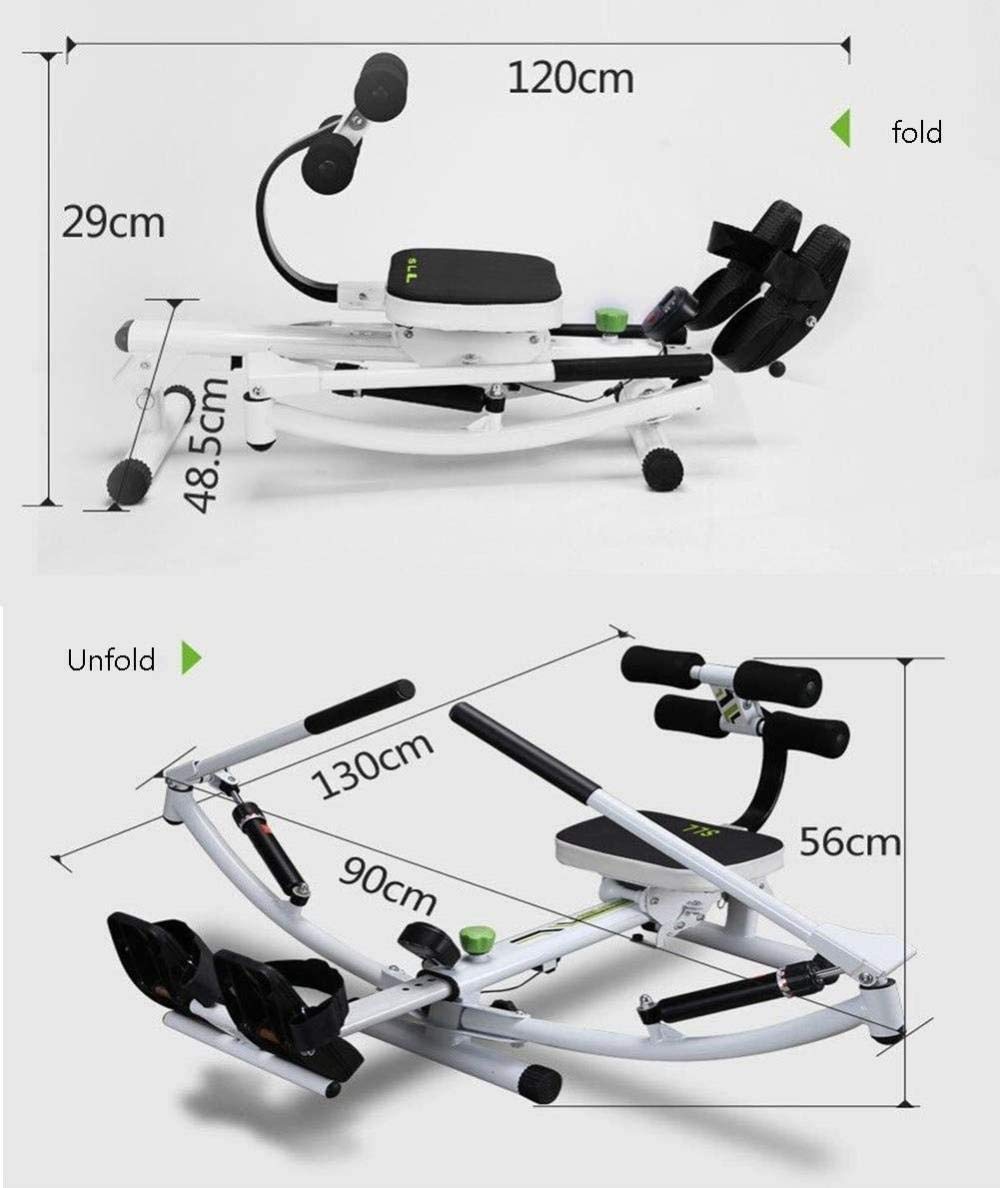 Foldable Rowing Machines Rowing Machine for Home Use Foldable, Hydraulic Rower Trainer Indoor Rowing Device, 12 Resistance Adjustment, LCD Monitor, Max User Weight 150 Kg, Fitness Equipment