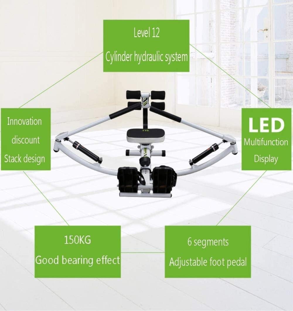 Foldable Rowing Machines Rowing Machine for Home Use Foldable, Hydraulic Rower Trainer Indoor Rowing Device, 12 Resistance Adjustment, LCD Monitor, Max User Weight 150 Kg, Fitness Equipment