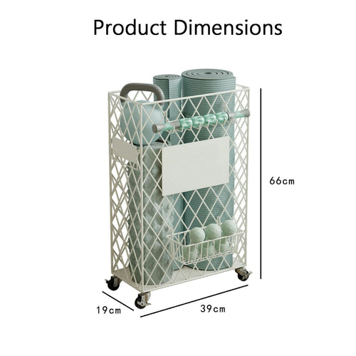 100kg Floor-Standing Yoga Mat Rack with Locking Wheels