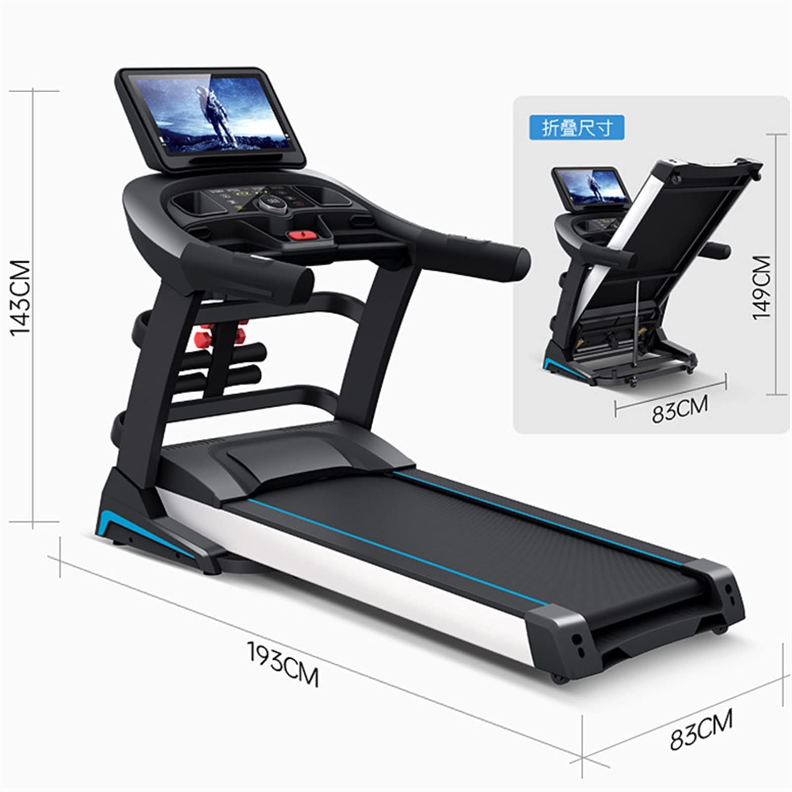 Treadmill Walking Indoor Electric Treadmill Home Large Screen Smart Multi-Function Shock Absorption Folding Fitness