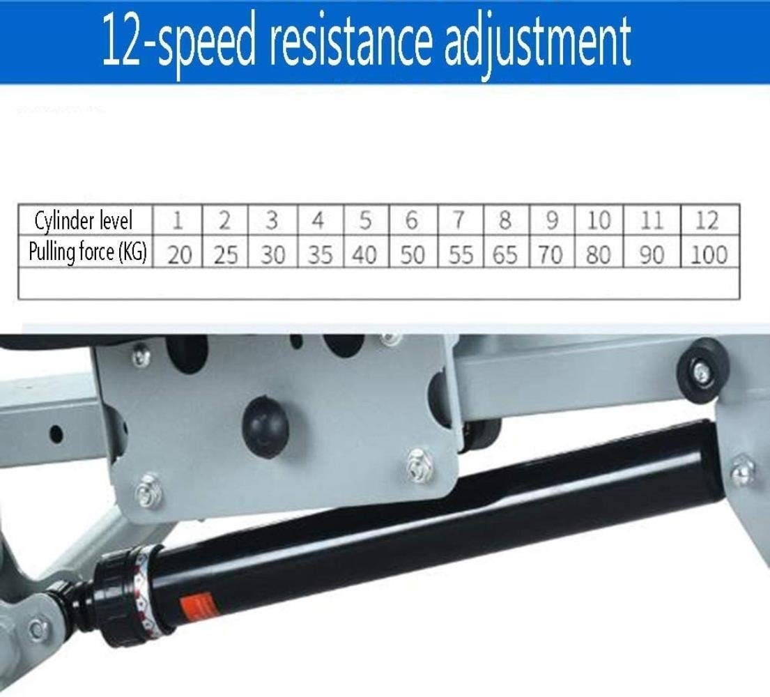 Home Rowing Machine, Hydraulic Rower Trainer Rowing Machine for Home Gym, 12 Adjustable Resistance, Hd Data Display, Maximum Load 120kg, Fitness Equipment Cardio Workout Indoor