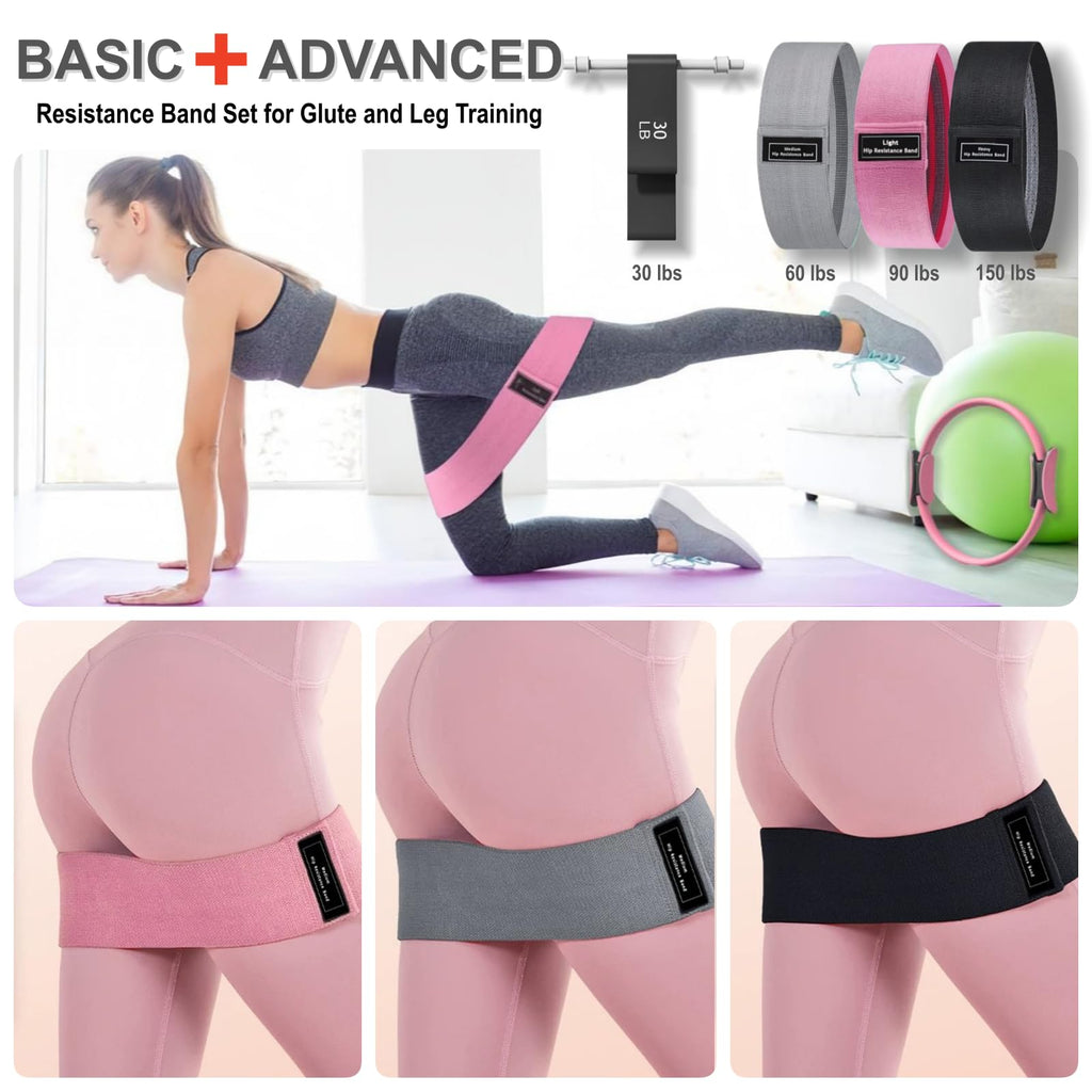Nuplot Pilates Equipment, Pilates Kit for Home Workouts, Pilates Essentials Kit for Women, Home Pilates Kit with Pilates Ring and Ball Set, Booty Bands, Figure 8 Resistance Band, Yoga Band