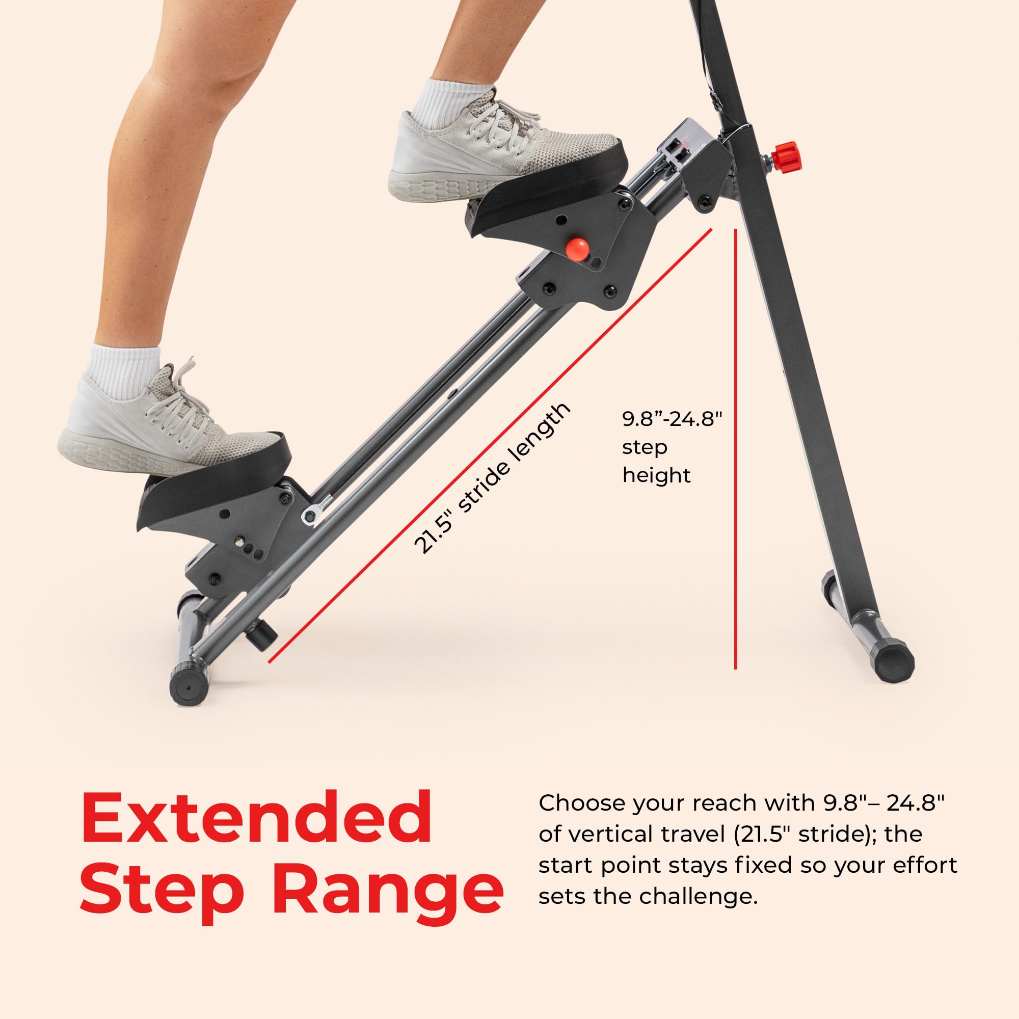 Sunny Health & Fitness Stair Stepper & Climber Exercise Equipment for Home Workout, Compact Cardio Training Machine