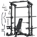 MAJOR FITNESS Drone3 Smith Machine, 2500lbs All-in-One Home Gym Power Rack with Dual Pulley System for Cable Crossover, Pull-Up Bars