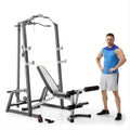 Marcy Pro Deluxe Cage System with Weightlifting Bench All-in-One Home Gym Equipment PM-5108