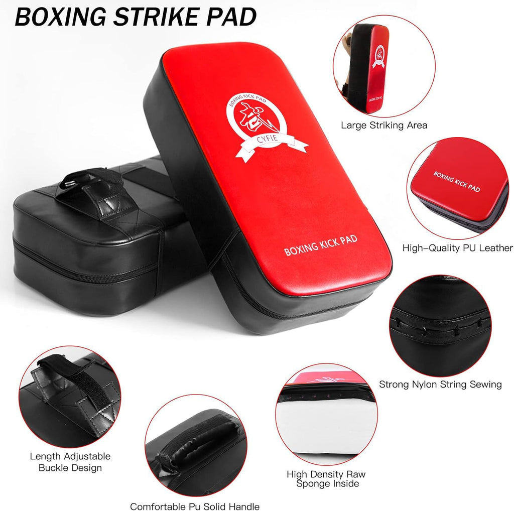 3-in-1 Boxing Pad Set –Focus Punching Mitts, Martial Arts Target Training Paddle and Kicking Pad for Kickboxing Taekwondo Karate MMA, Boxing Equipment Sparring for Kids, Teens & Women
