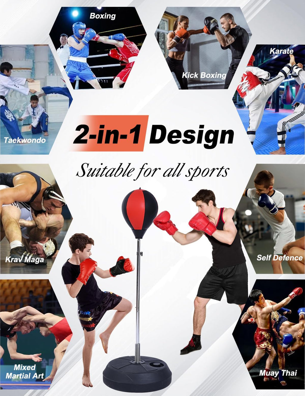 Punching Bag with Stand, Boxing Bag for Teens & Adults