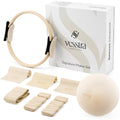 Vesstra Signature Pilates Set - Complete Pilates Kit with Ring, Ball, Wrist and Ankle Weights & Resistance Bands for Home or Studio Workouts
