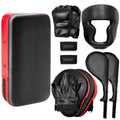Gemscream 10 In1 Punching Mitts Kick Pad Set Taekwondo Pads Boxing Mitts Focus Pads Boxing Gloves Safety Head Guard Wrist Band for Kickboxing, Karate, Muay Thai, MMA Training