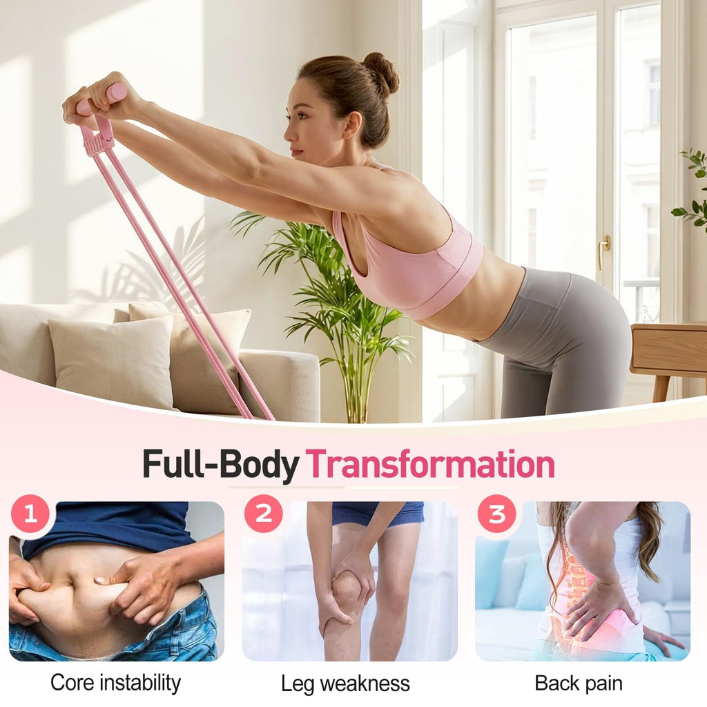 Pedal Resistance Band with Handle, 2026 New 8 Tube Exercise Band 3-in-1 Multifunction Fitness Equipment for Home Gym, Foot Pedal Puller for Full Body Workout
