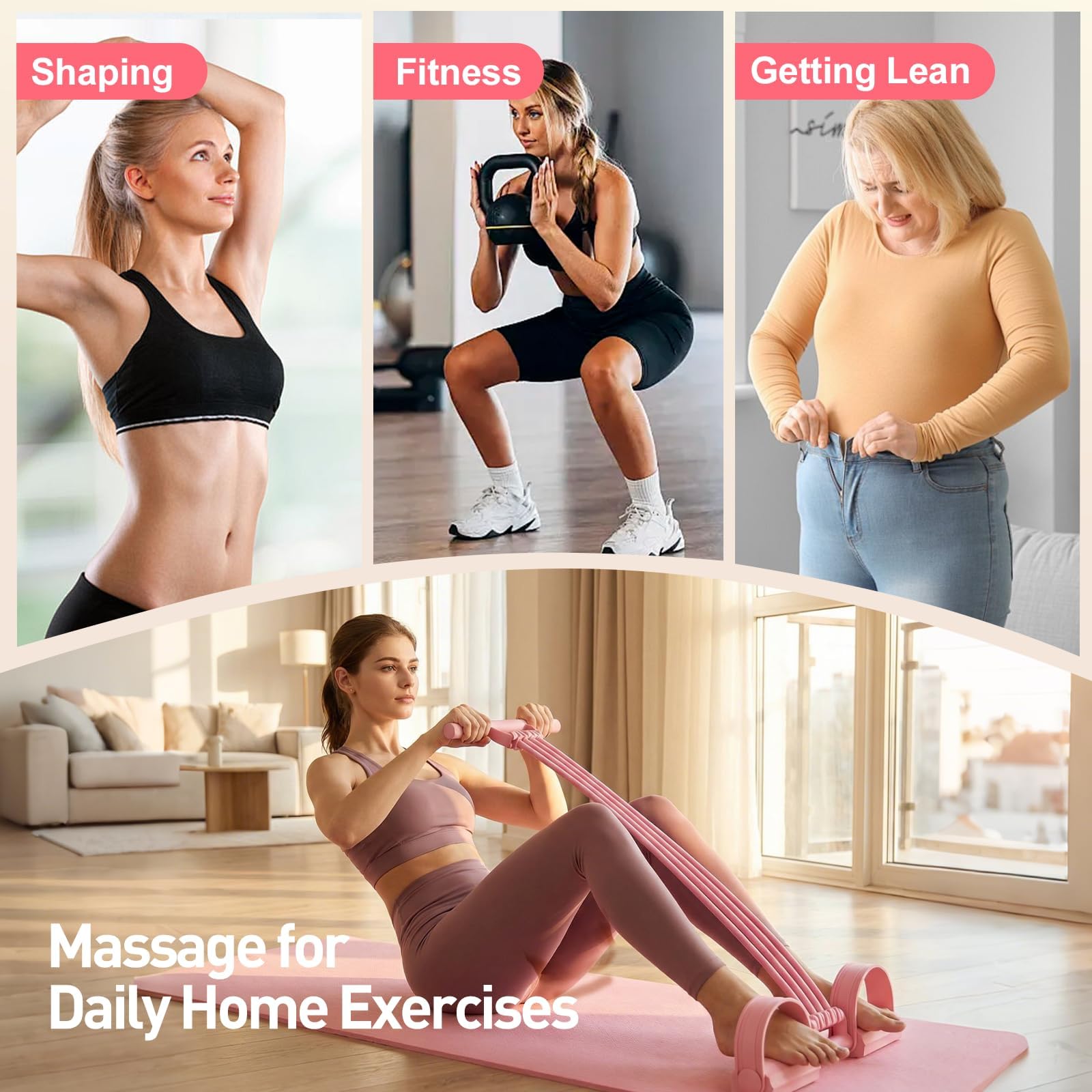Pedal Resistance Band with Handle, 2026 New 8 Tube Exercise Band 3-in-1 Multifunction Fitness Equipment for Home Gym, Foot Pedal Puller for Full Body Workout