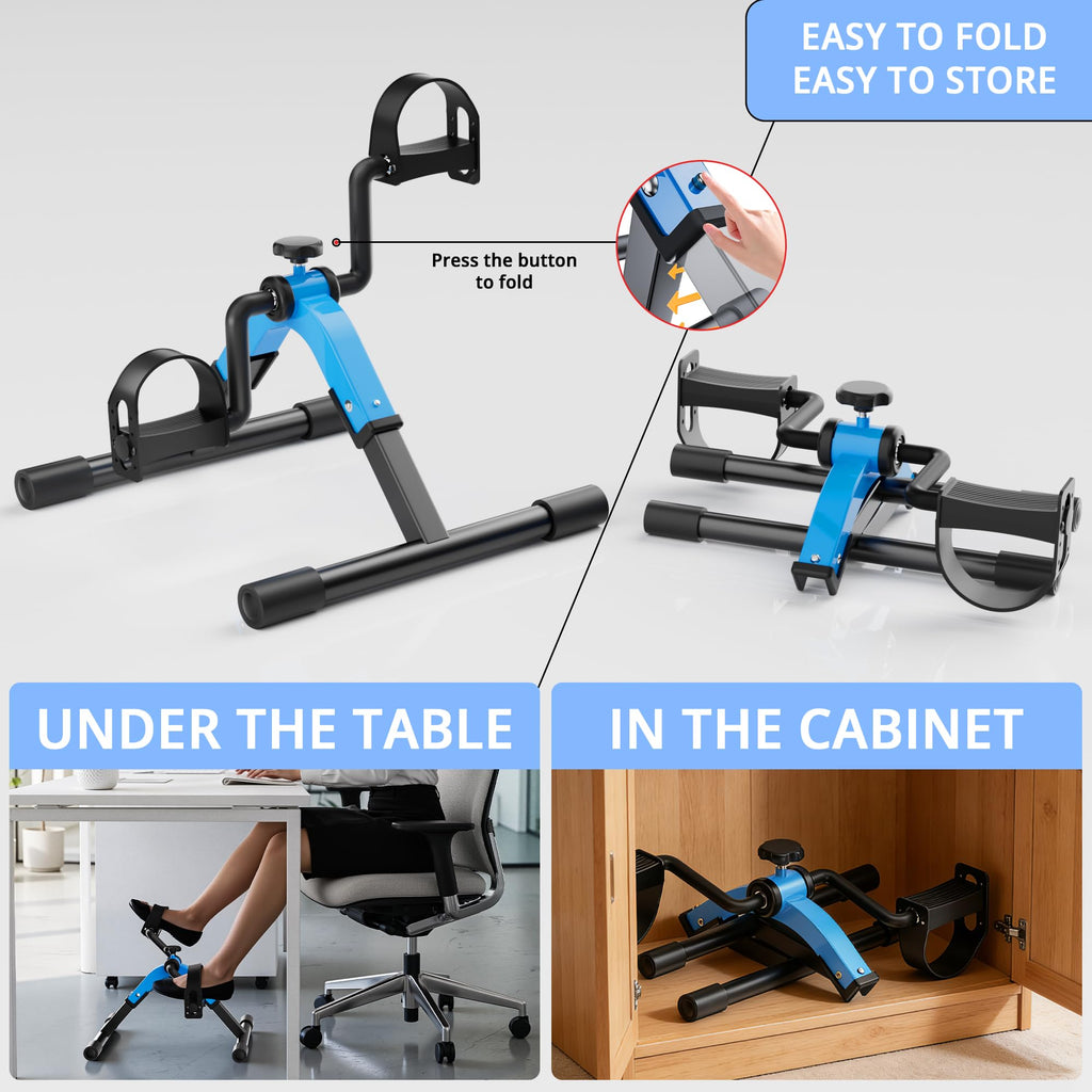 Portable Under-Desk Mini Pedal Exerciser for Arms & Legs