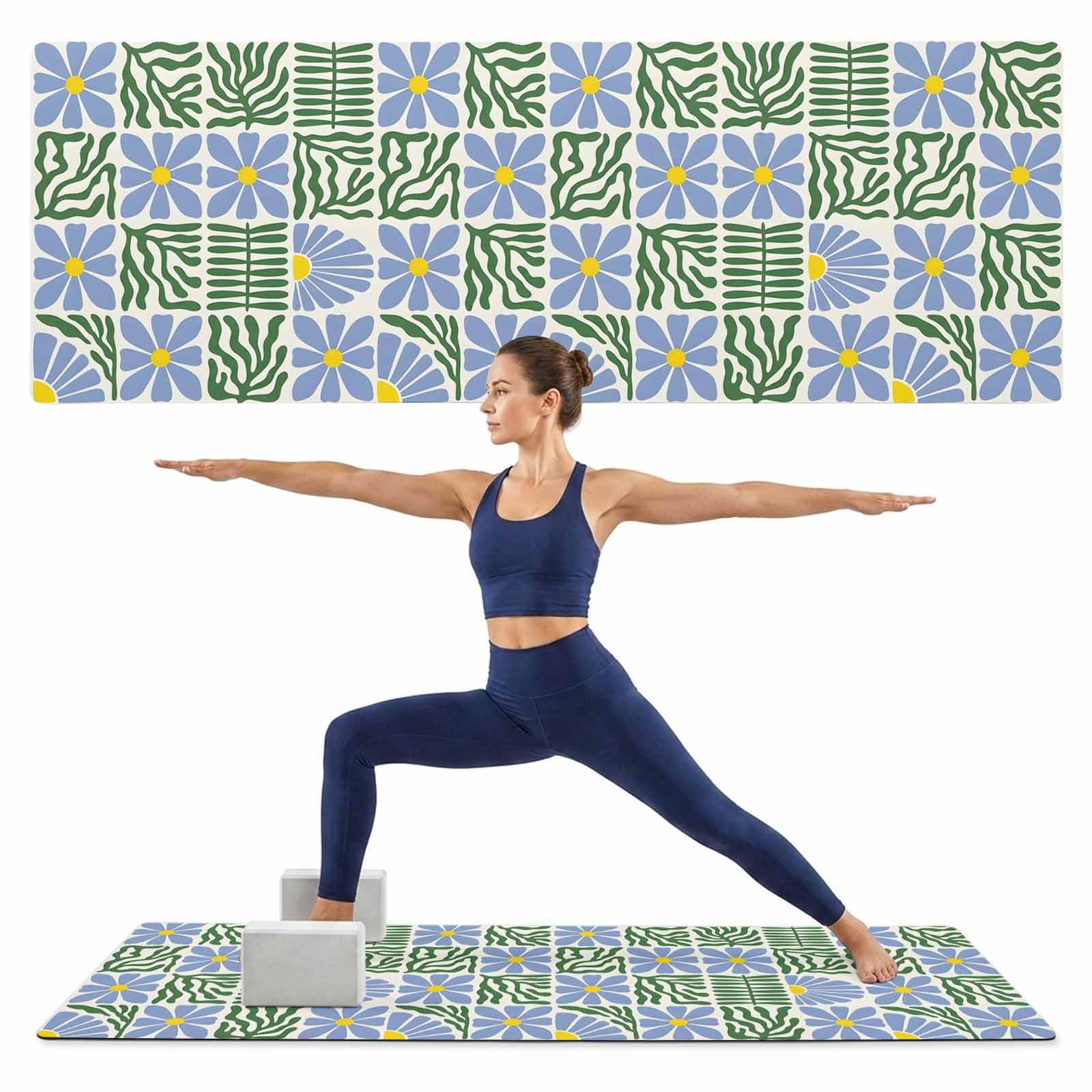 Geometric Art Non-Slip Yoga Mat with Carry Strap and Bag
