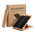 Velour Board Premium Wooden Slant Board, Adjustable Calf Stretcher & Squat Wedge with 5 Incline Angles, Anti-Slip Surface, Supports 550 lbs, Plantar Fasciitis Relief Tool for Home Gym & Office