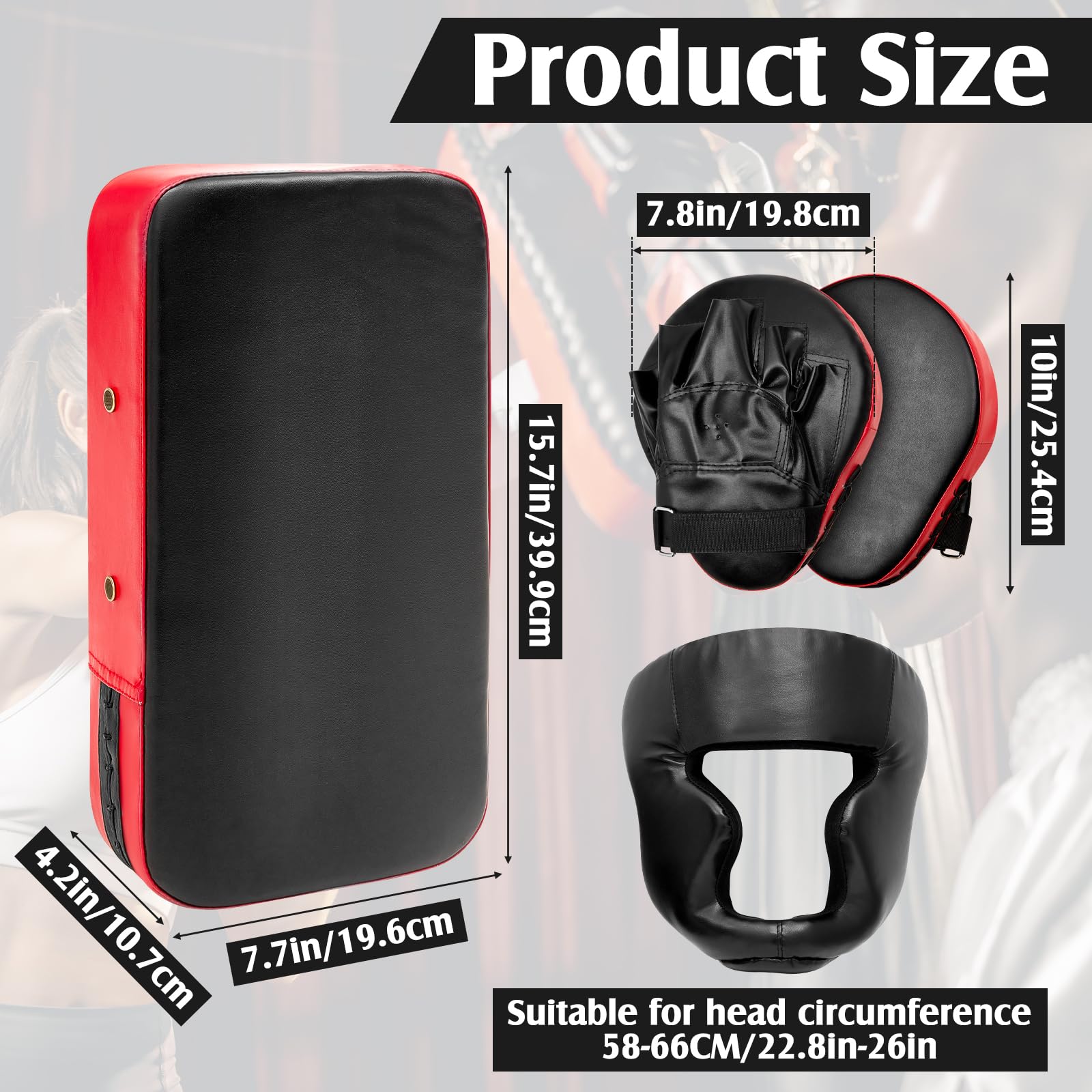 Gemscream 10 In1 Punching Mitts Kick Pad Set Taekwondo Pads Boxing Mitts Focus Pads Boxing Gloves Safety Head Guard Wrist Band for Kickboxing, Karate, Muay Thai, MMA Training